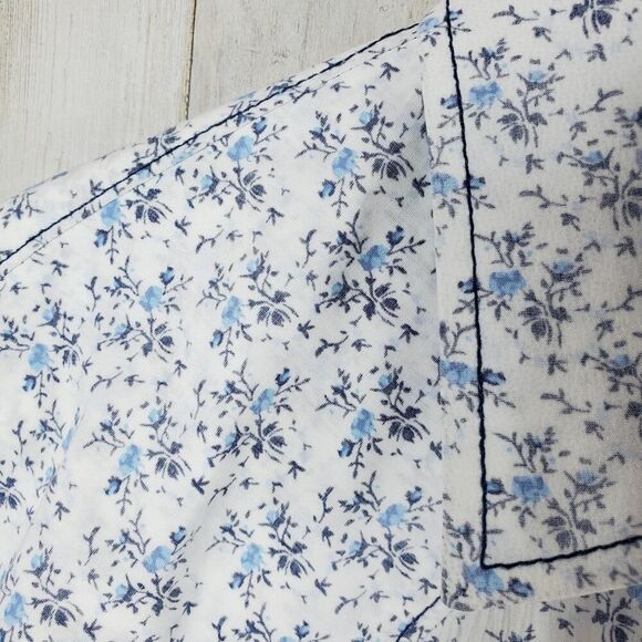 Detailed Button Down Shirt Blue White Size XL - Picture 6 of 12